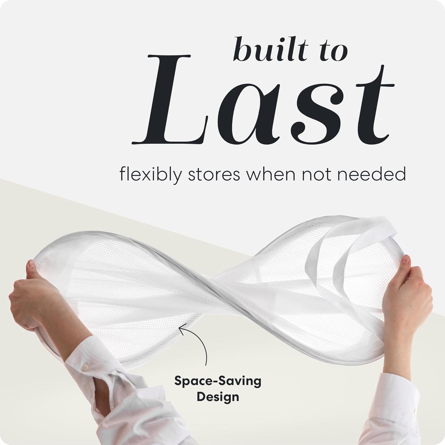 Collapsible Mesh Pop-Up Laundry Hamper with Side Pocket