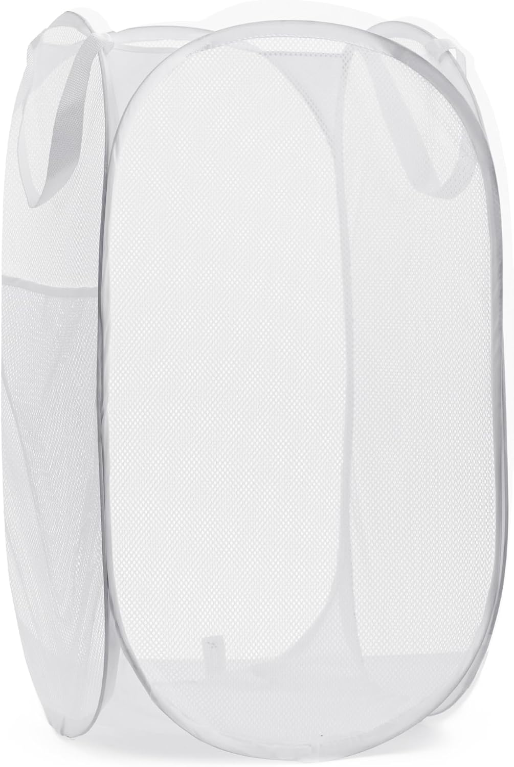 Collapsible Mesh Pop-Up Laundry Hamper with Side Pocket