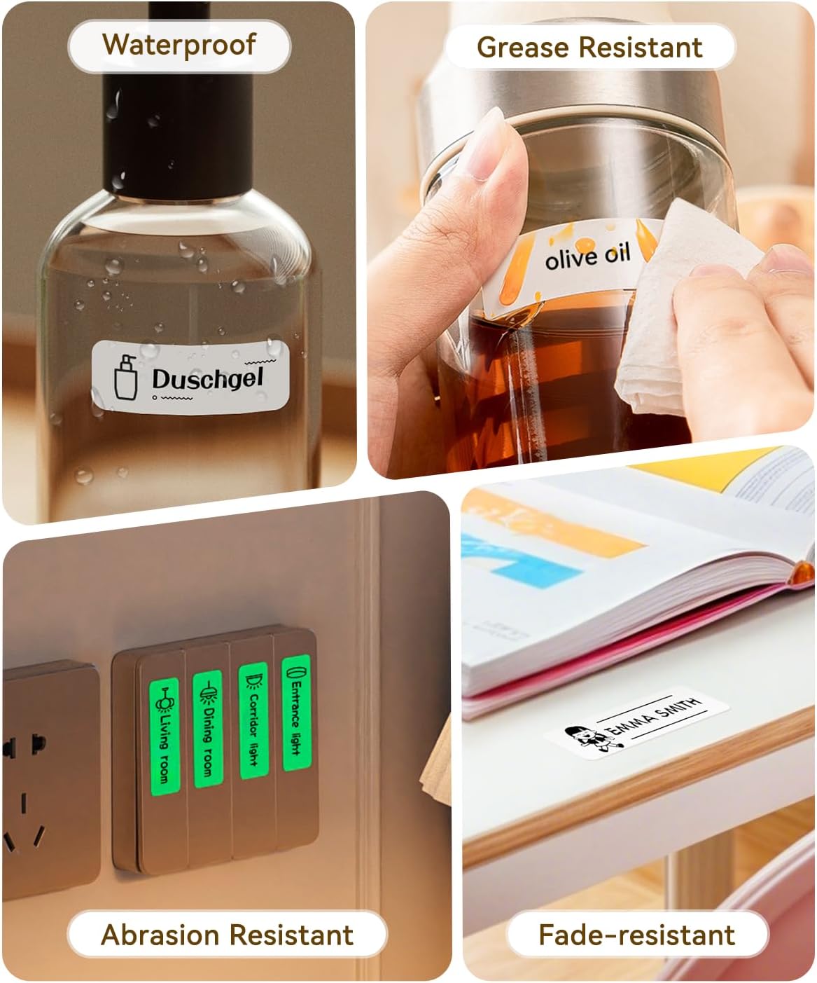 White Mini Wireless Label Printer with Bluetooth