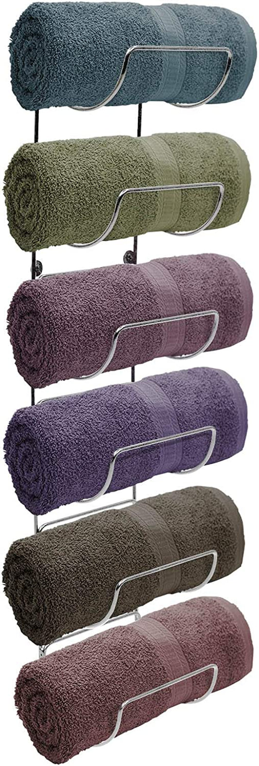 Multi-Purpose 6-Slot Wall Rack – Towels & Bottles