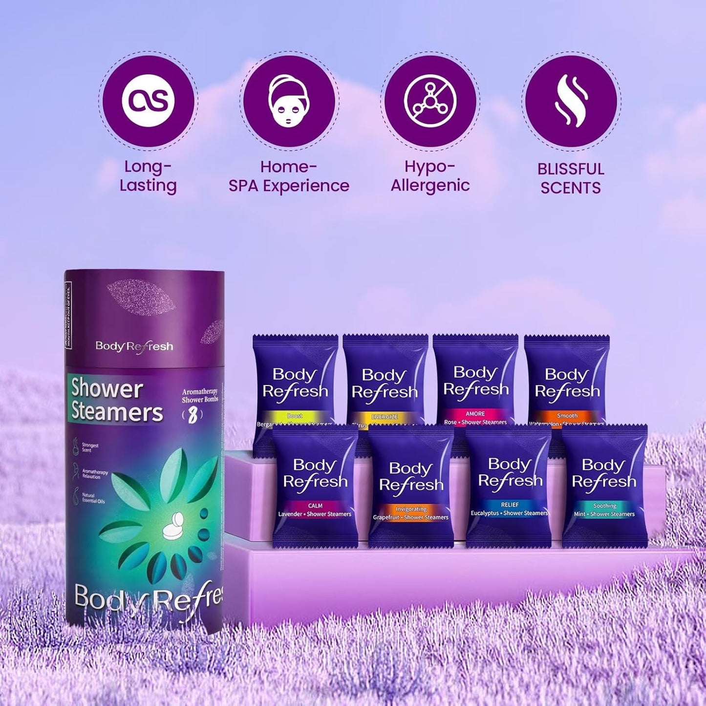 Shower Steamers Gift Set – 8 Essential Oil Shower Bombs for Relaxation, Birthday & Holiday Gifts