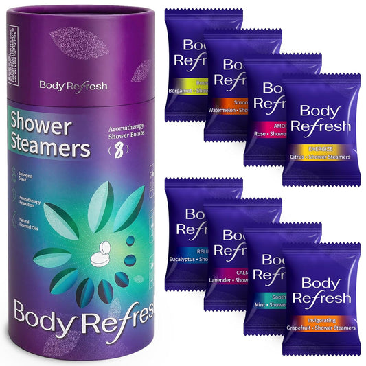 Shower Steamers Gift Set – 8 Essential Oil Shower Bombs for Relaxation, Birthday & Holiday Gifts